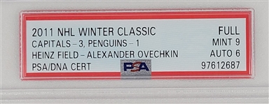 Alexander Ovechkin Autographed 2011 NHL Winter Classic Full Ticket PSA 9 Auto 6