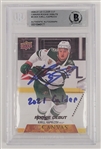 Kirill Kaprizov Autographed & Inscribed 2020-21 UD Clear Cut Canvas Rookie Debut Rookie Card BGS