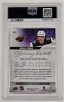 Brock Faber Autographed & Inscribed 2023 Upper Deck #215 Young Guns Rookie Card PSA Auto 10